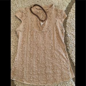 Cap sleeve semi sheer top